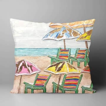 beach themed throw pillow