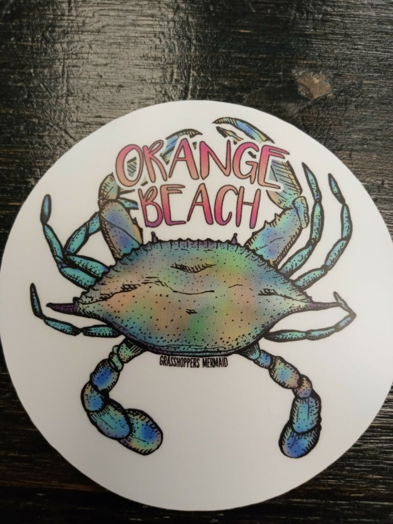 Orange Beach blue crab sticker