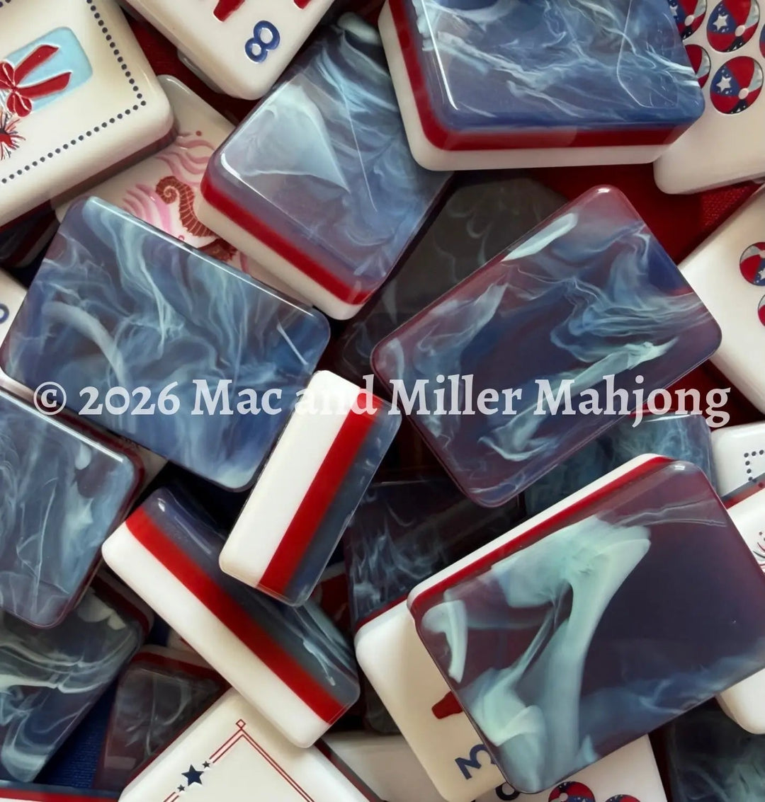 Mac + Miller Red, white, and blue mahjong tile set