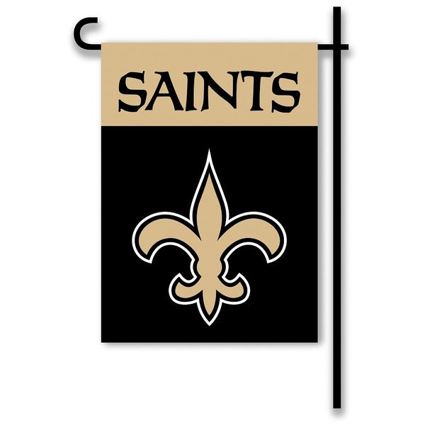 black and gold Saints yard flag with fleur de lis