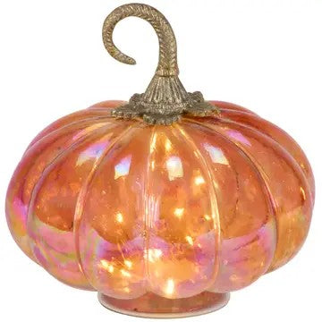 fall orange irredescent glass pumpkin