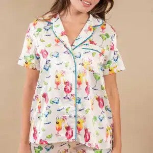 dreamy drinks satin collar top