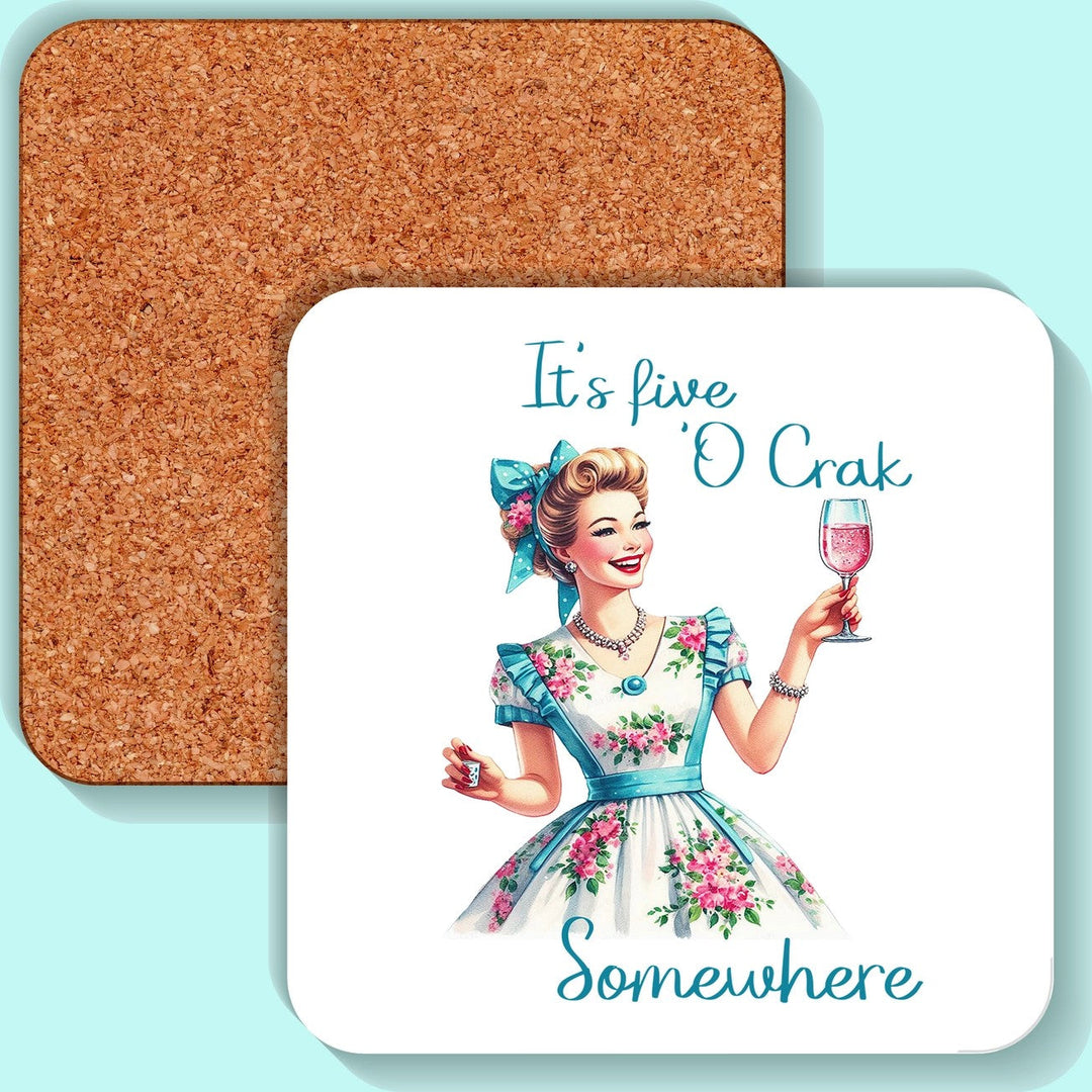 girl with wine glass its five o clock somewhere sassy girl coasters 