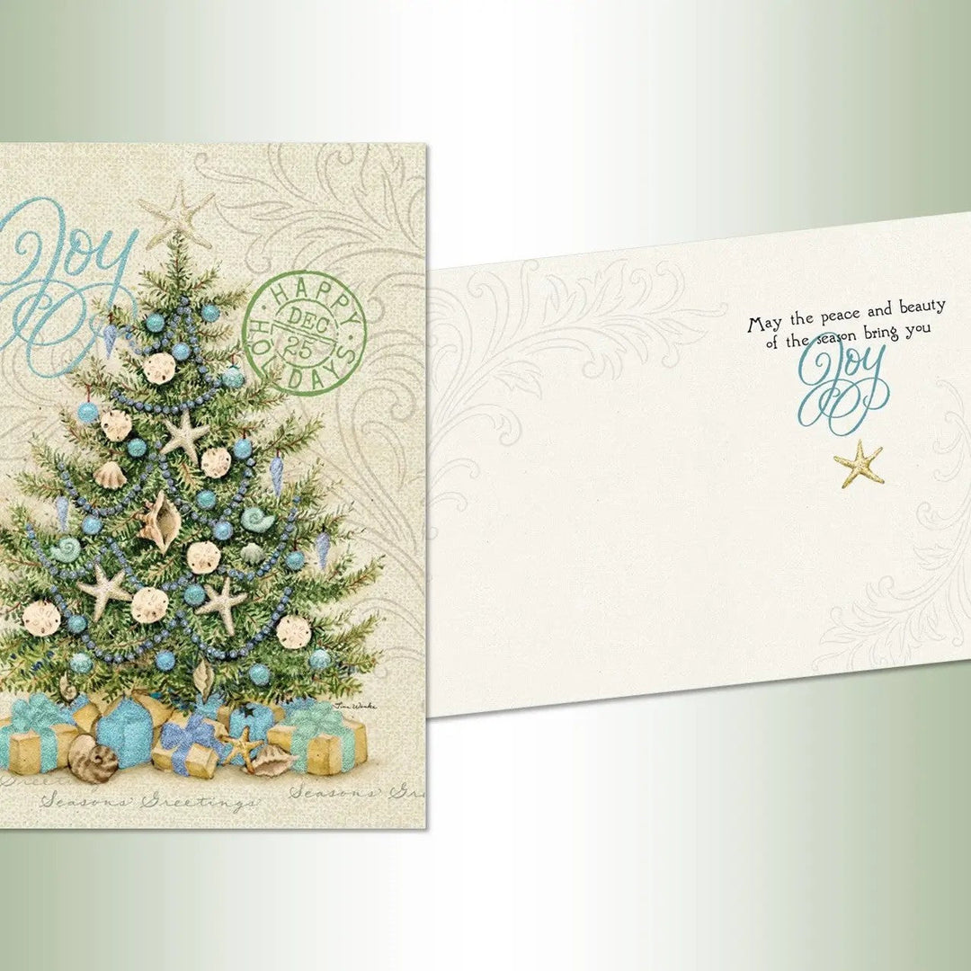 joy beach themed christmas card