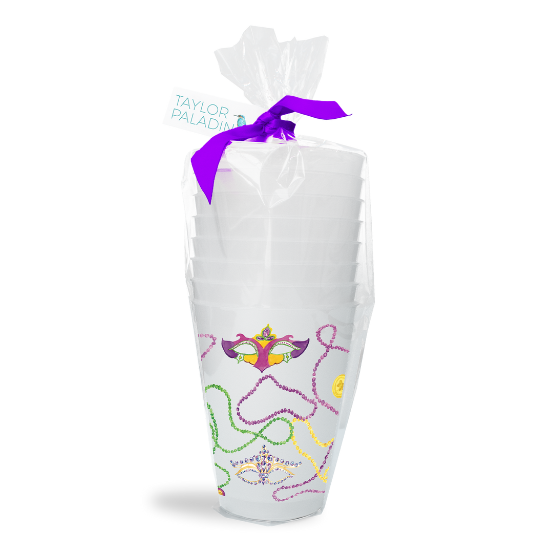 Mardi Gras Beads Frosted Cups