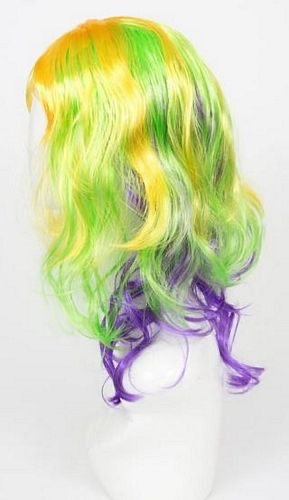 Mardi Gras Long Hair Purple/Green/Gold Wig