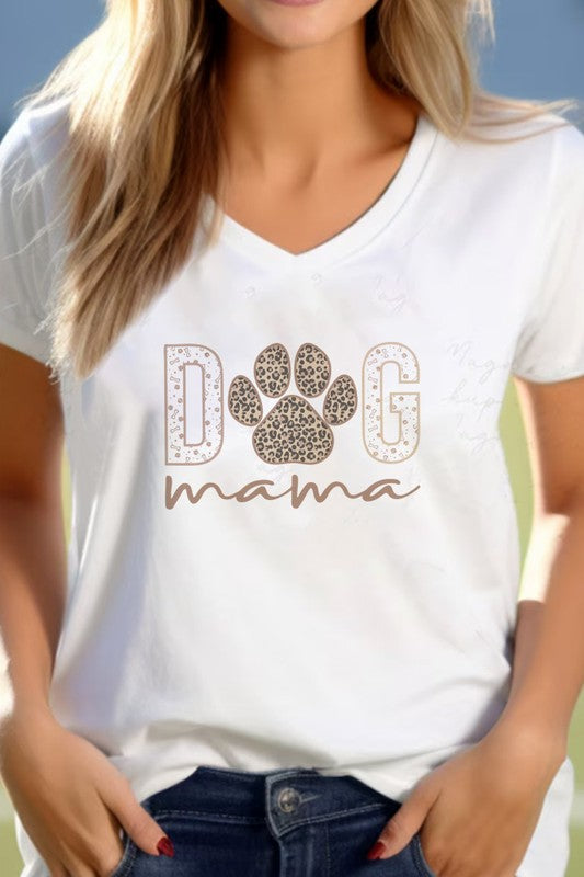Dog Mama Leopard V-Neck Shirt