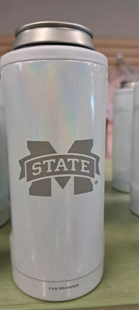 Glitter White Etched Brumate Slim Hopsulator
