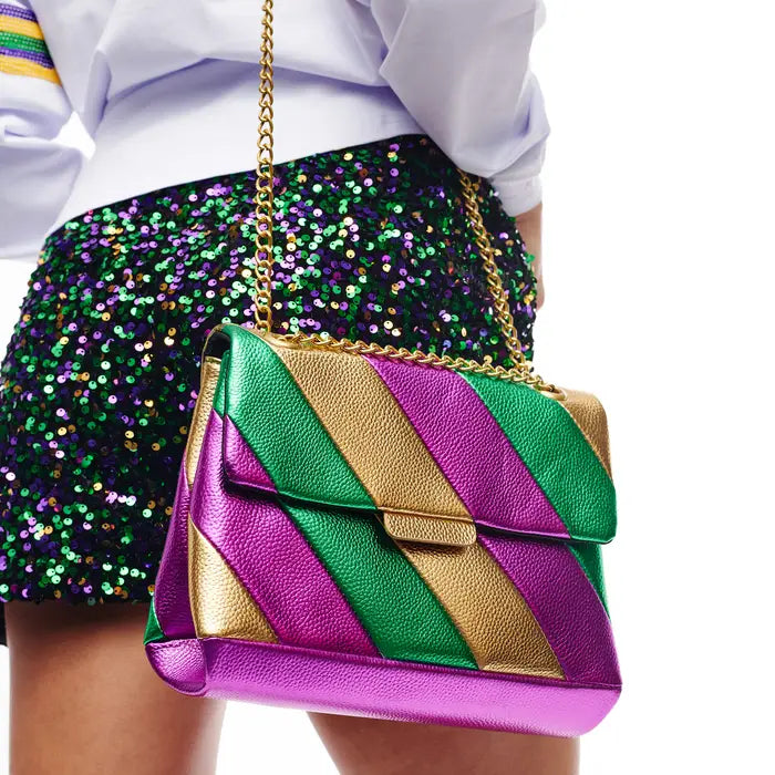 Mardi Gras Metallic Stripe Purse
