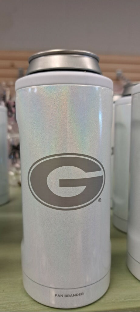Glitter White Etched Brumate Slim Hopsulator