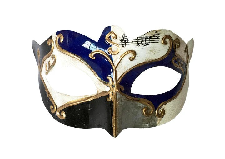 Mardi Gras Venetian Music Note Swirl Mask