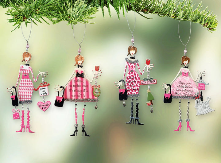 Girl Holiday Metal Ornaments