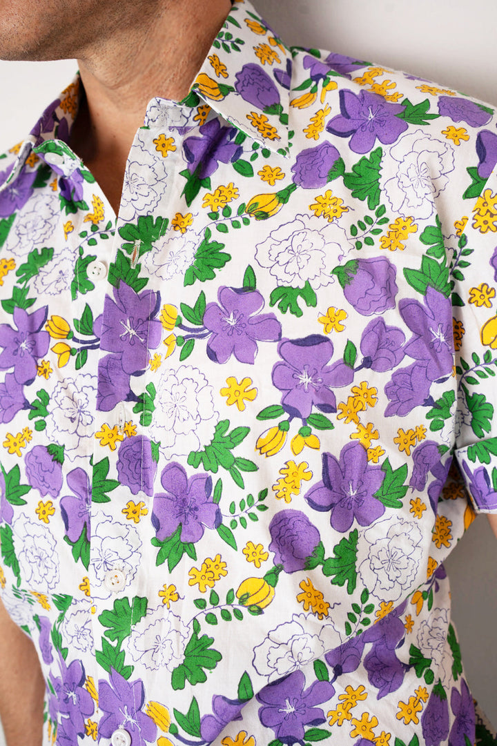 Mardi Gras Floral Print Shirt (unisex)