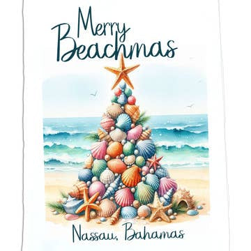 Christmas, Dish Towel, “Merry Beachmas”