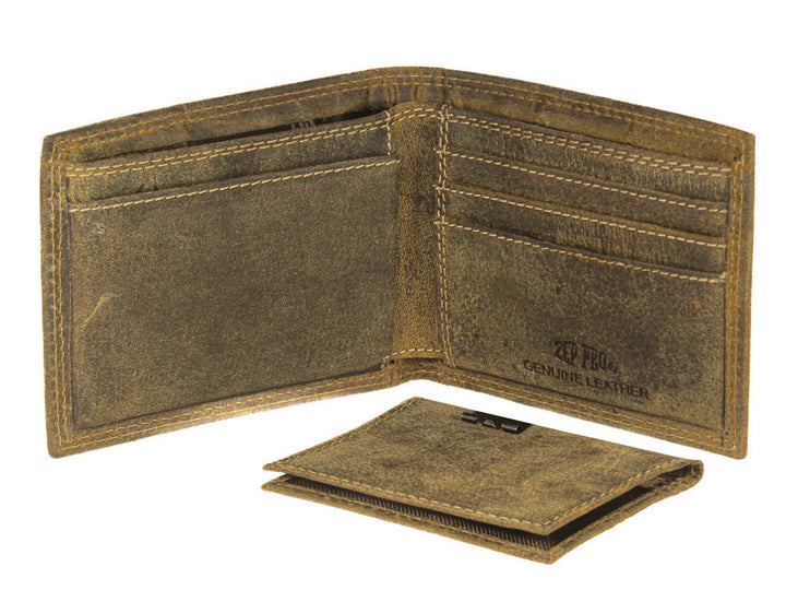 Auburn Brown Leather Bi-Fold Wallet