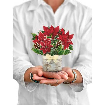 Mini Birch Poinsettia pop-up card
