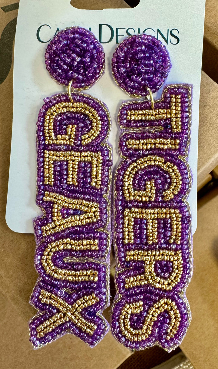 Collegiate Beaded Earrings