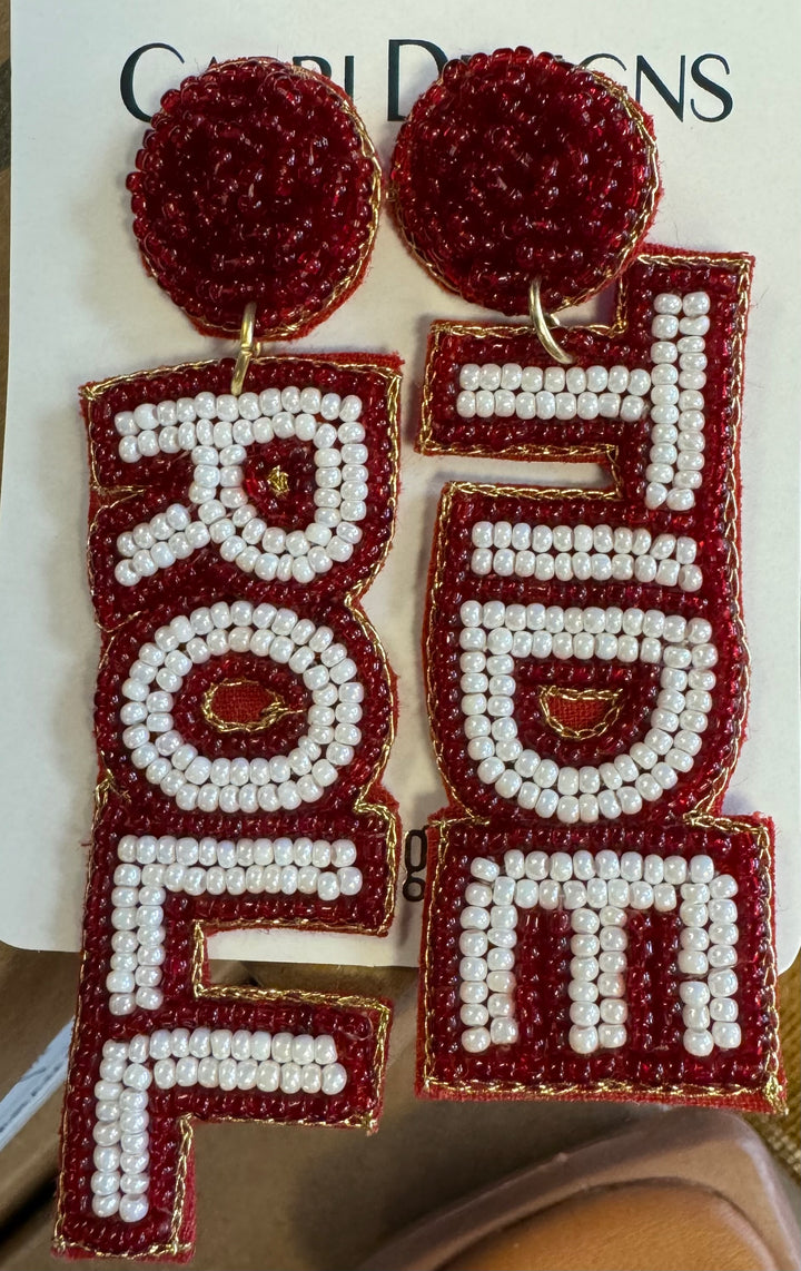 Collegiate Beaded Earrings
