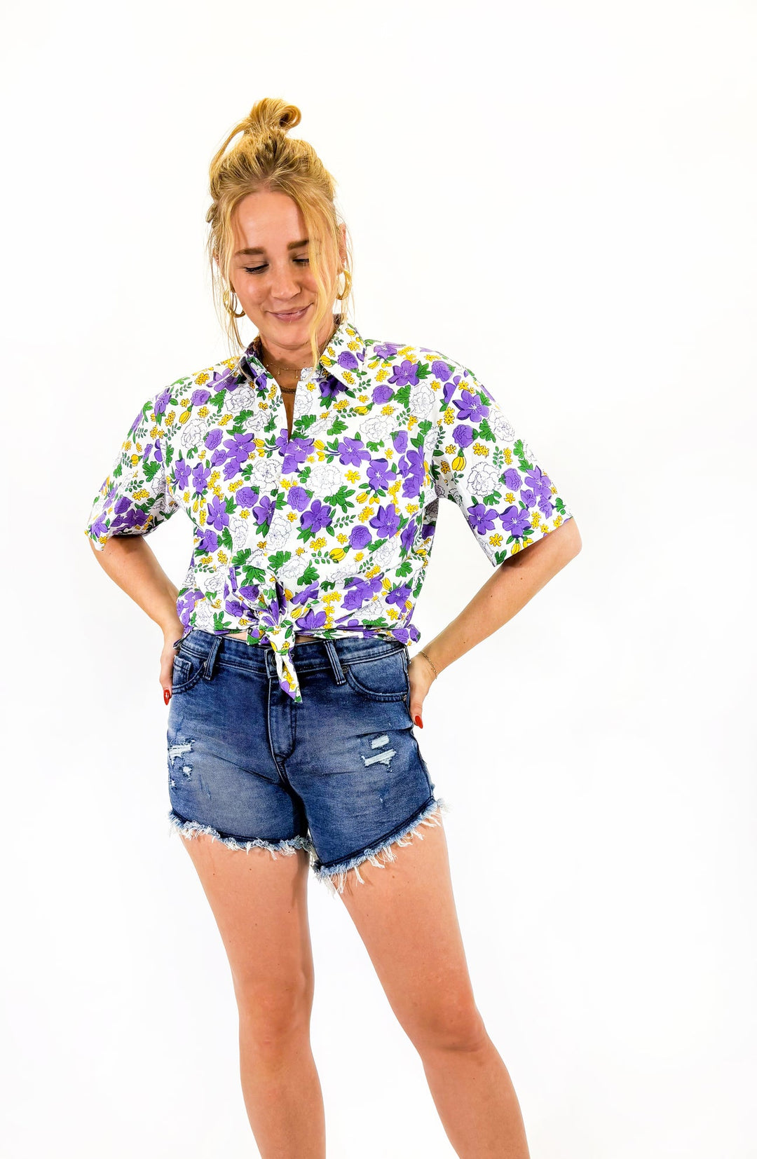 Mardi Gras Floral Print Shirt (unisex)