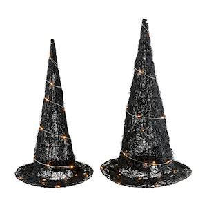 Woven Black Witch Light up Hat