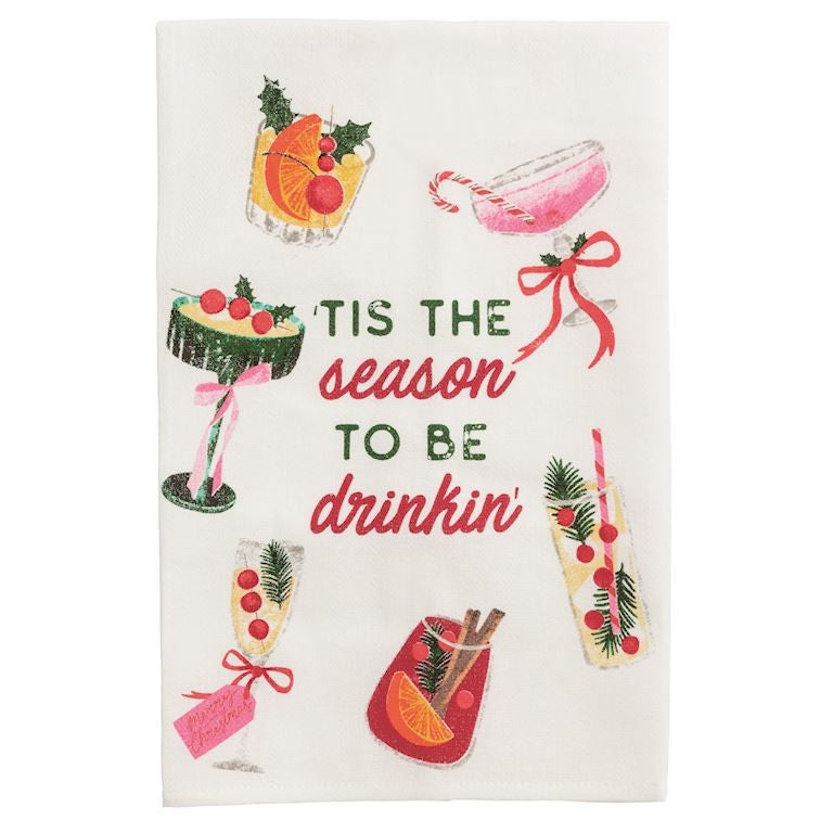 Tis The Season To Be Drinkin Bar Towel