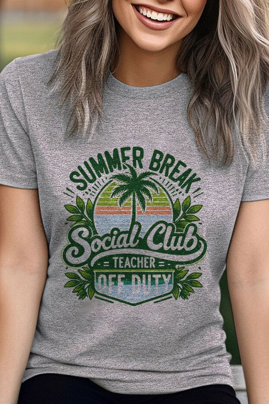 Summer Break Teach er Round Neck Shirt