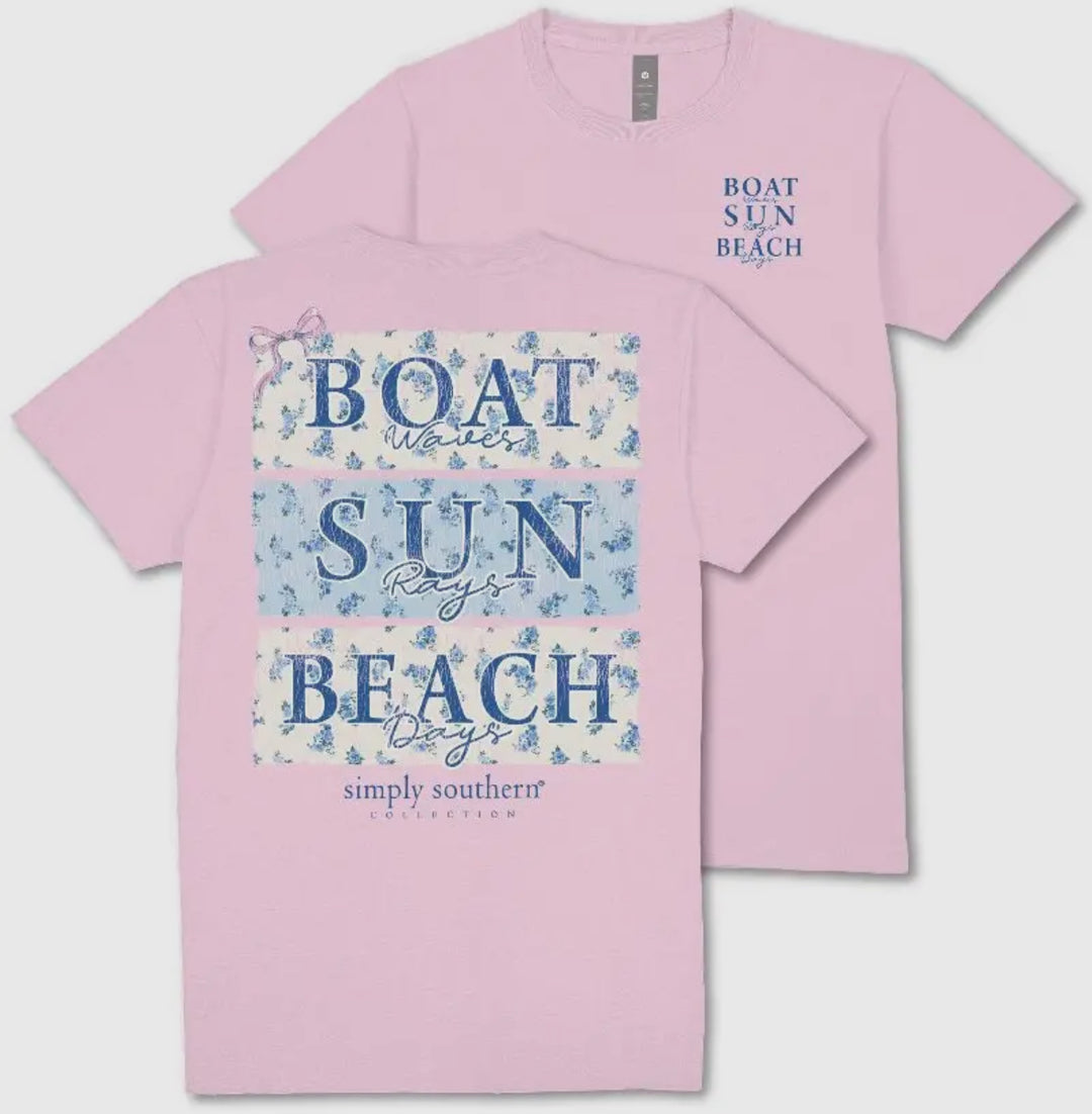 Pink Boat Waves T-Shirt by Simply Southern