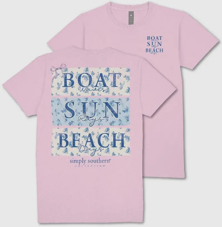 Pink Boat Waves T-Shirt by Simply Southern