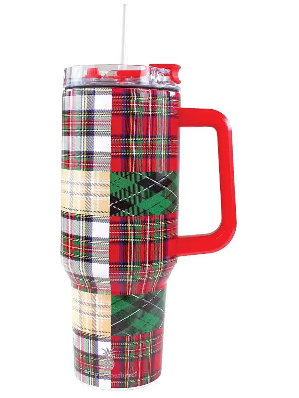 Simply Southern Holiday Plaid Tumbler-40 oz