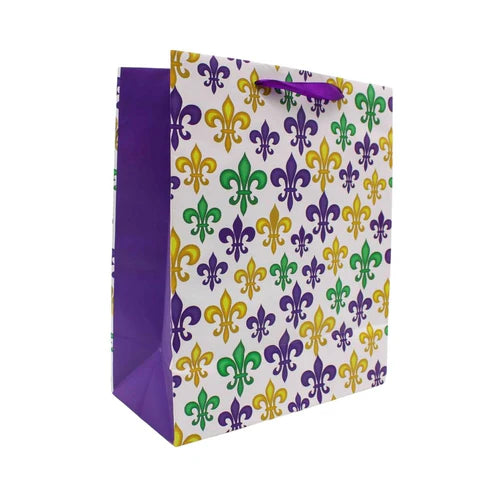 Mardi Gras Fleur De Lis Gift Bag 10x12