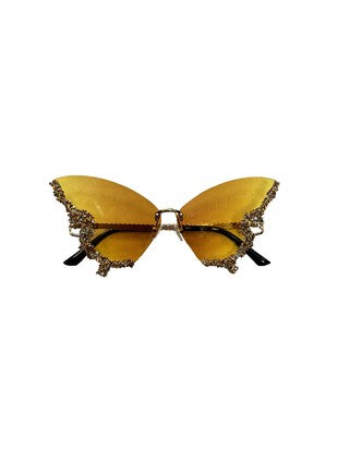 Mardi Gras Butterfly Rhinestone Glasses