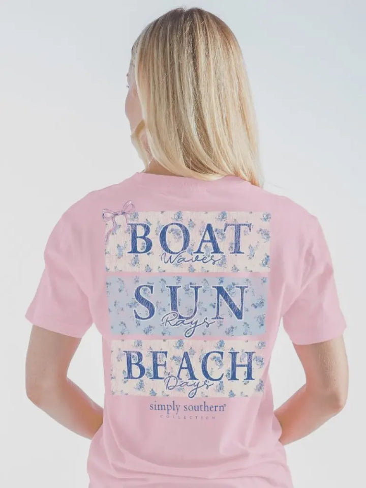 Pink Boat Waves T-Shirt by Simply Southern