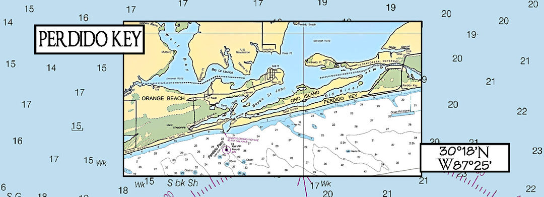 Nautical Chart Shot Glass