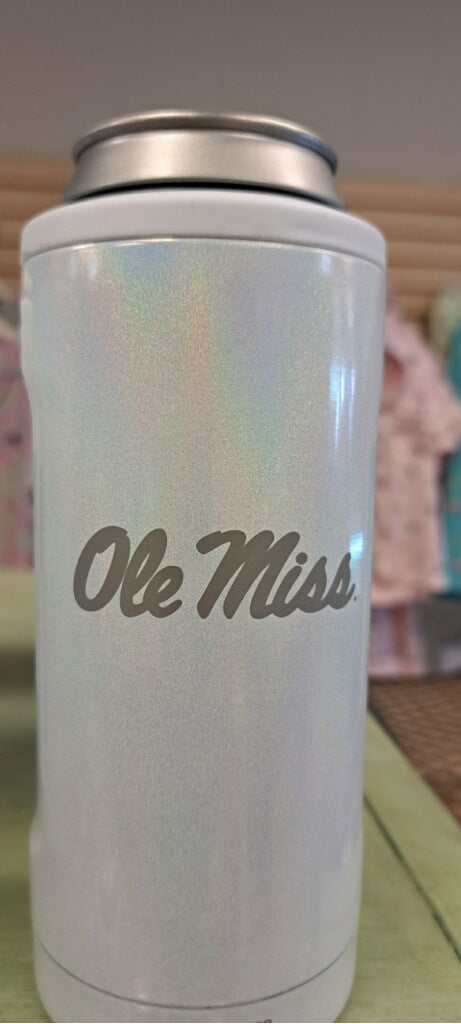 Glitter White Etched Brumate Slim Hopsulator