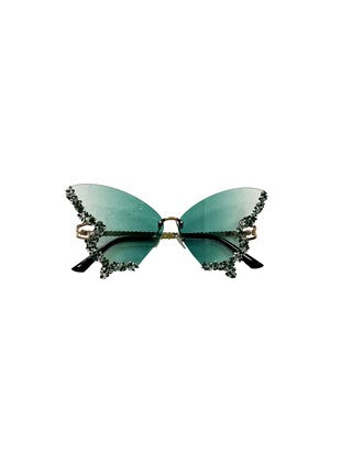 Mardi Gras Butterfly Rhinestone Glasses