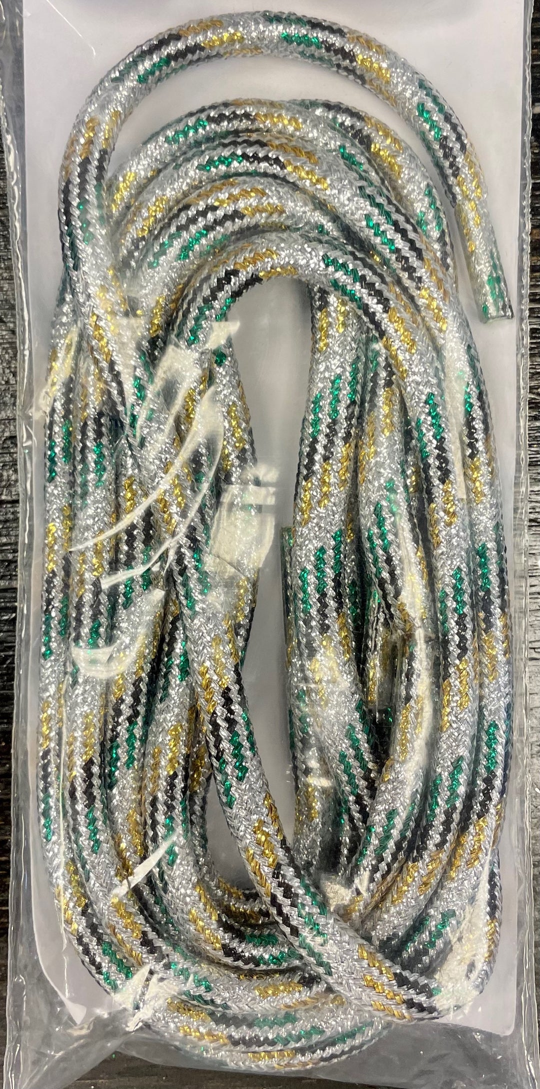 Mardi Gras Shoelaces Silver