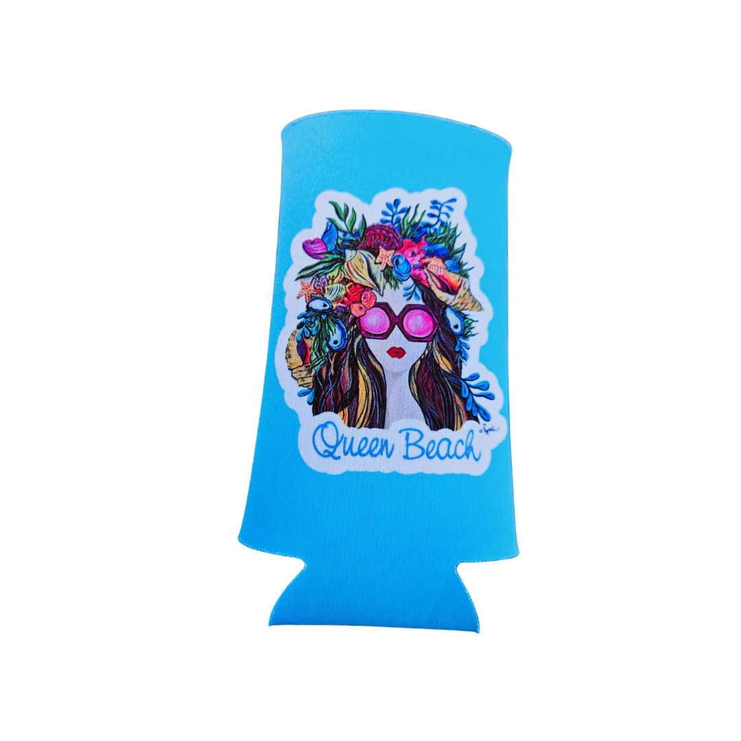 Queen Beach Slim Can Koozie
