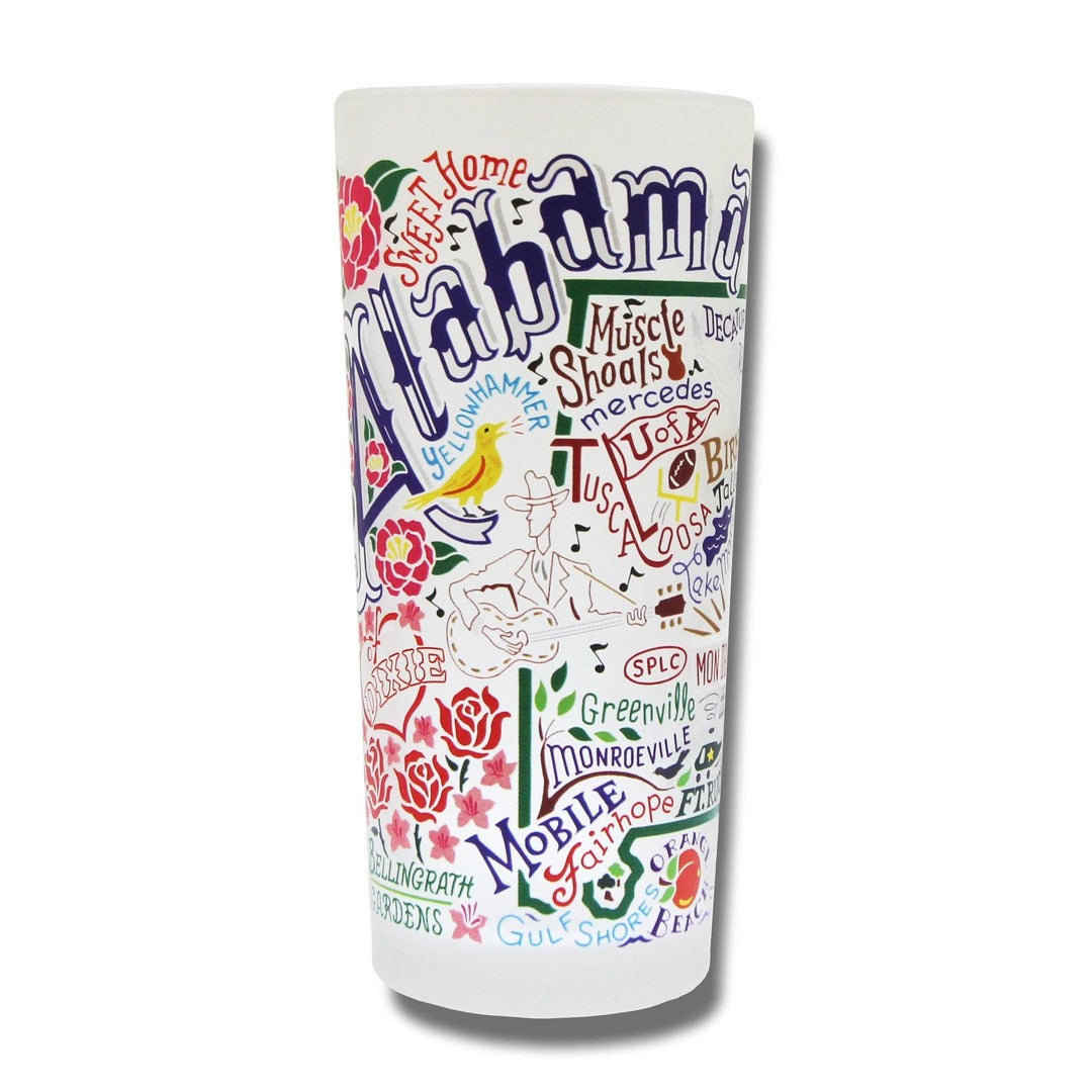 Alabama Frosted Drinking Glass