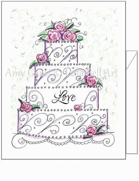 Wedding - Love Cake Greeting Card