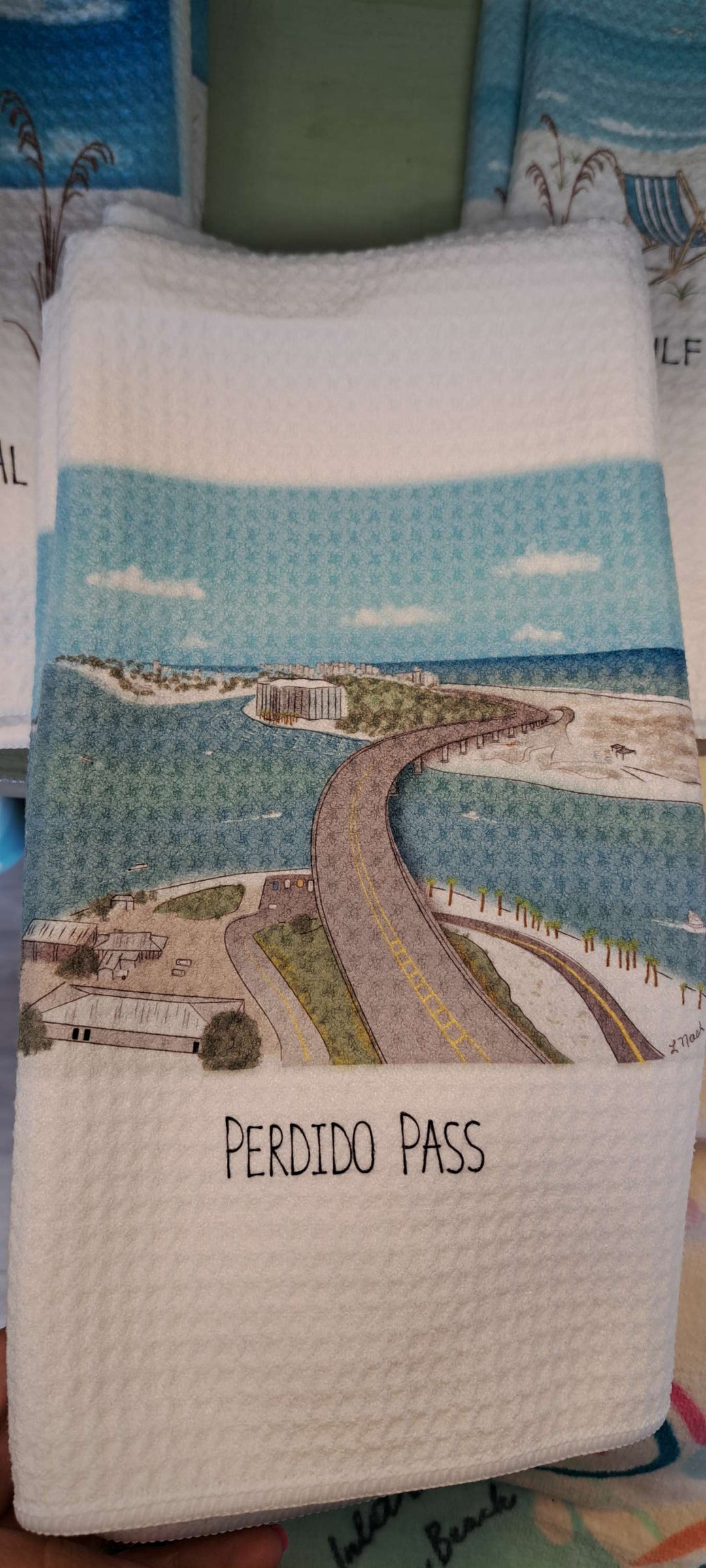 Perdido Pass Waffle Hand Towel