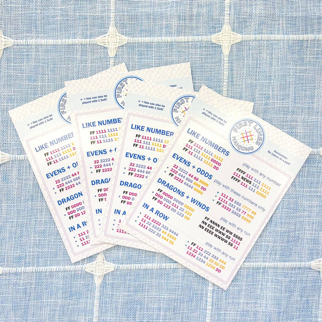 First Lines Simplified Mahjong Line Cards for beginners