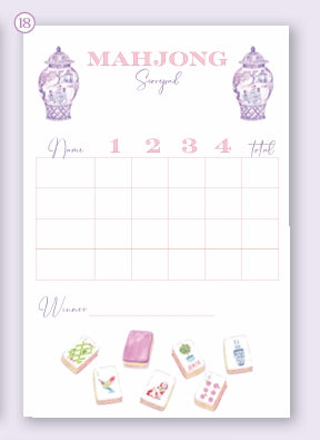 Mahjong Scorecard Pad-Taylor Tiles