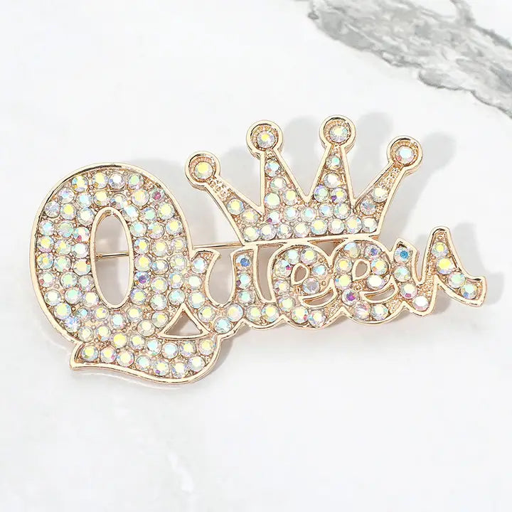 Rhinestone Crown Queen Pin