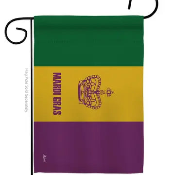 Mardi Gras Springtime (with words) Garden Flag