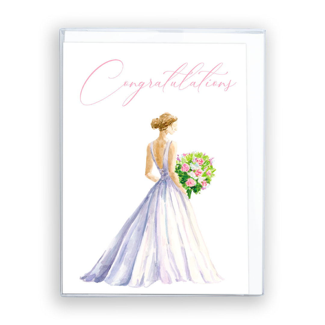 Wedding Dress Congratulations Greeting Card