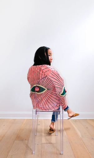 Oracle Short Velvet Reversible Suzani Jacket, Pink