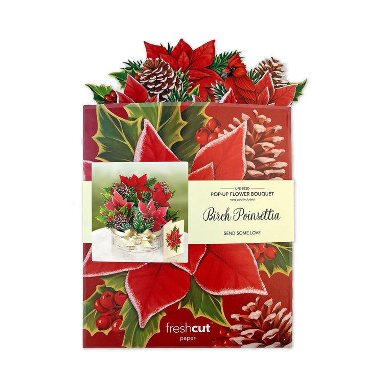 Birch Poinsettia Pop Up Card