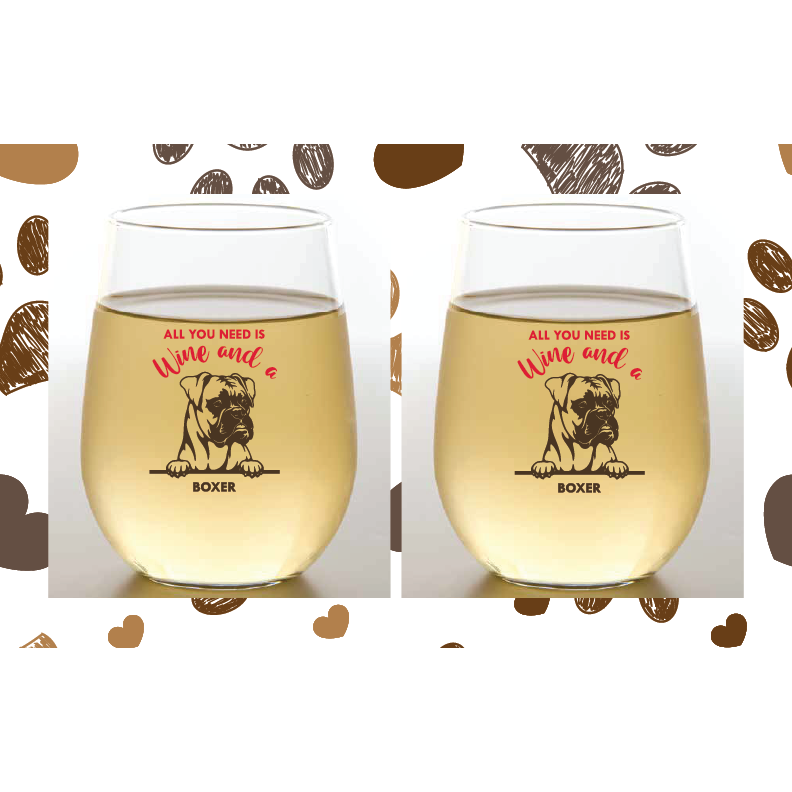 Dog Breed Wine-Oh Glass