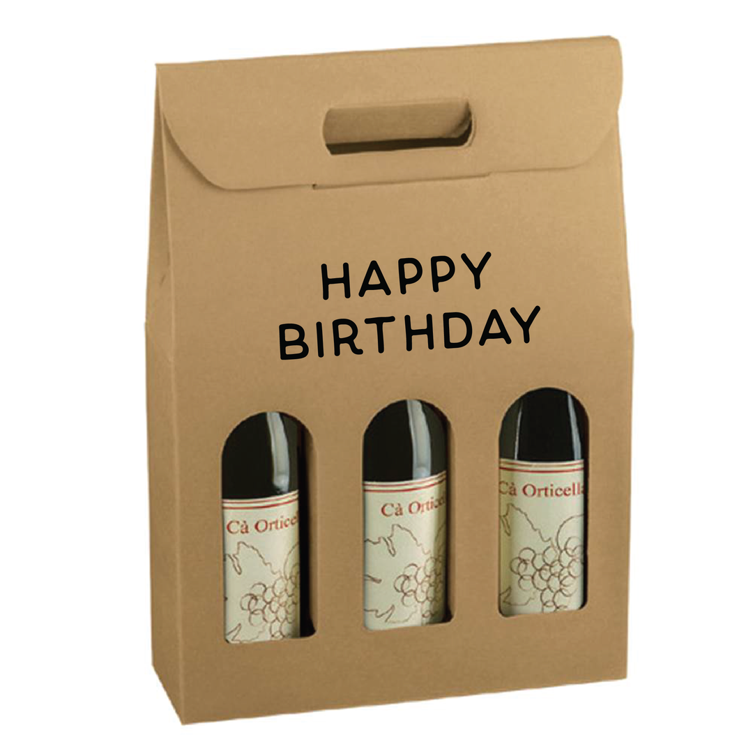 Happy Birthday Wine Tote (3 Bottles)
