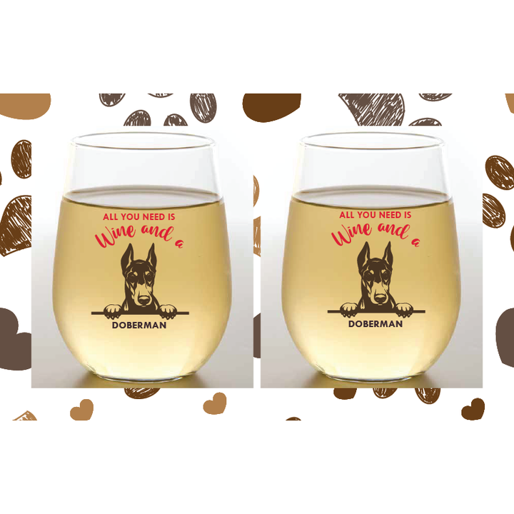 Dog Breed Wine-Oh Glass